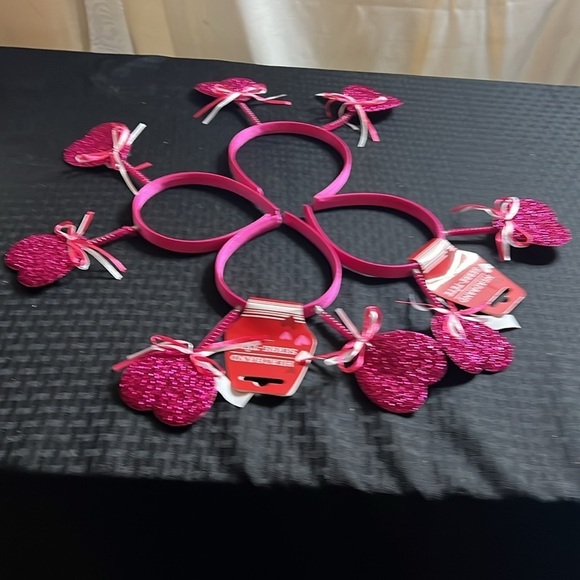 Four pink Valentines Headbands - Picture 4 of 5
